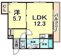 間取図画像 1LDK