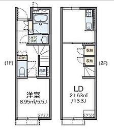 レオネクスト花水木 1LDKの間取図画像