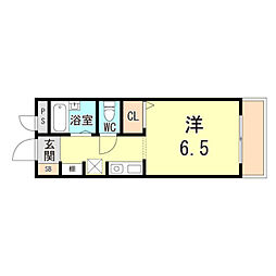 高村マンション ワンルームの間取図画像