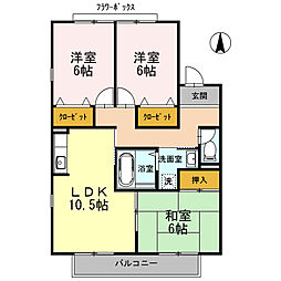 ルミエール　B棟 2階3LDKの間取り