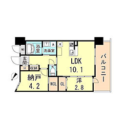 GENOVIA神戸新開地駅前 1SLDKの間取図画像