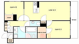 ShaMaison Gardens 旭が丘II 2LDKの間取図画像