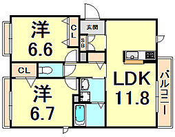 間取図画像 2LDK