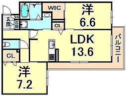 間取図画像 2LDK