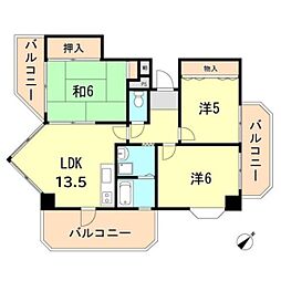 ル・パレ須磨 3LDKの間取図画像