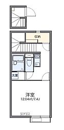 レオネクストディアベルジュ2 1Kの間取図画像