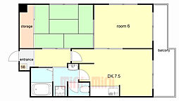 サンパレス六甲 2DKの間取図画像