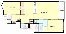 間取図画像 2LDK