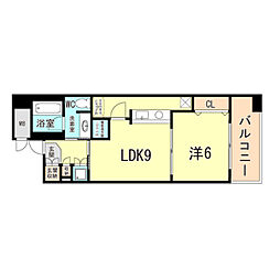 カトルセゾン 1LDKの間取図画像