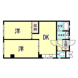 ナルミビル 2DKの間取図画像