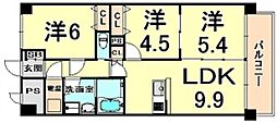リッシェルヴィラ 3LDKの間取図画像