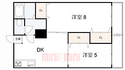 玉屋マンション 2DKの間取図画像