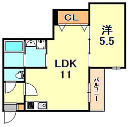 Amity 1LDKの間取図画像