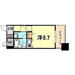 パークプラザ鷹取 ワンルームの間取図画像