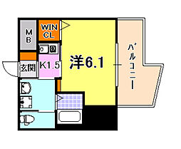 エステムコート神戸ハーバーランド前2 1Kの間取図画像