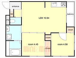 ヴェルデ大森 2LDKの間取図画像