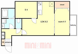 大阪市淀川区加島1丁目アパート 1SLDKの間取図画像