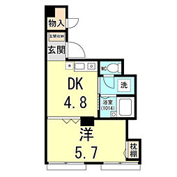 イースト西代 1DKの間取図画像
