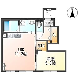 仮称尼崎市立花町4丁目新築アパート 1LDKの間取図画像