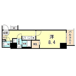 レジデンス神戸ヴェルノ 1Kの間取図画像