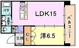 アルファレガロKOBEWEST 1LDKの間取図画像