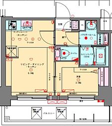 プレサンス兵庫駅前 1LDKの間取図画像