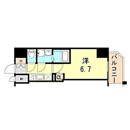 ファーストフィオーレ神戸駅前 1Kの間取図画像