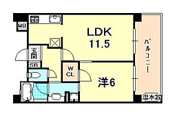 グラン・パレ兵庫駅前コムポルタ 1LDKの間取図画像