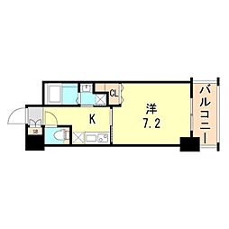 レジデンス神戸グルーブHarborWest 1Kの間取図画像