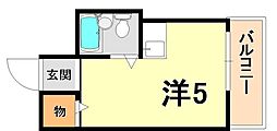 シャトー第8神戸 ワンルームの間取図画像