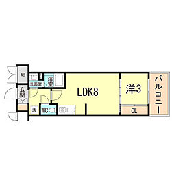 プレサンス神戸須佐野ハーバル 1LDKの間取図画像