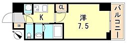 セレニテ神戸元町クレア 1Kの間取図画像