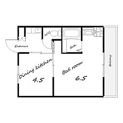 ヴィラナリー雲雀ケ丘1号棟 1DKの間取図画像