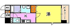 エスリード神戸三宮パークビュー 1Kの間取図画像