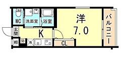 神戸市須磨区鷹取町4丁目マンション 1Kの間取図画像