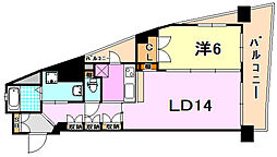 アルファレガロKOBEWEST 1LDKの間取図画像