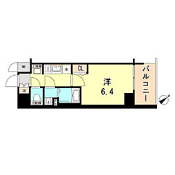プレサンス神戸キュリオ 1Kの間取図画像