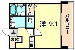 OTOWA神戸元町 1Kの間取図画像