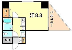 ロイヤルヒル神戸三ノ宮Part2 1Kの間取図画像