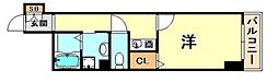 CITYSPIRE神戸元町 1Kの間取図画像