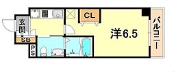 エステムプラザ神戸三宮ルクシア 1Kの間取図画像