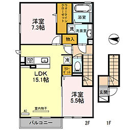 ラークヒルズ 2LDKの間取図画像