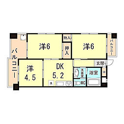兵庫駅前ガーデンハイツ 3DKの間取図画像