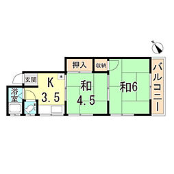 李文化 2Kの間取図画像