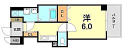 エステムコート神戸西 1Kの間取図画像