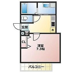 ALEGRIA高速長田 1Kの間取図画像