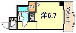 ダイアパレス新神戸 ワンルームの間取図画像