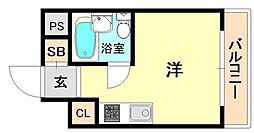 Riora神戸 ワンルームの間取図画像