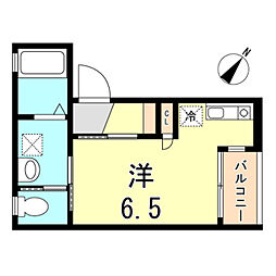 グランメール梅ヶ香町ANNEX 1Kの間取図画像