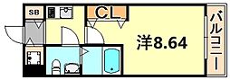 S・RESIDENCE神戸磯上通 1Kの間取図画像